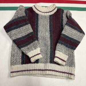 Vintage‎ Wool Sweater Mens XS? Icelandic Nordic Sweater Eclectic Grandpa